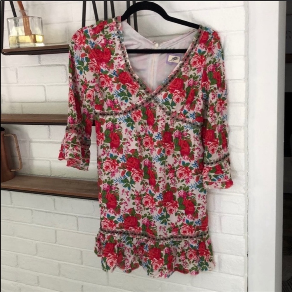 *NWOT* Million Carats Floral Beaded Ruffle Dress